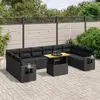 Image de vidaXL Salon de jardin 11 pcs résine tressée - Noir