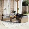 Image de vidaXL Salon de jardin 11 pcs - Beige résine tressée
