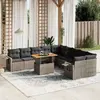 Image de vidaXL 11 pcs salon de jardin - Gris résine tressée