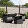Image de VIDAXL Salon de jardin 7 pcs noir résine tressée
