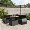 Image de vidaXL Salon de jardin 6 pcs   Noir