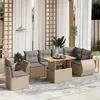 Image de vidaXL Salon de jardin 7 pcs - Beige