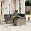 Image de vidaXL Salon de jardin 9 pcs résine tressée - Coussins gris