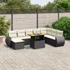 Image de VidaXL Salon de jardin 9 pcs - Noir Résine Tressée
