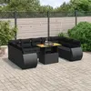 Image de vidaXL Salon de jardin 10 pcs Résine tressée - Noir