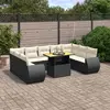 Image de VIDAXL Salon de jardin 10 pcs avec coussins - Noir