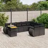 Image de vidaXL Salon de jardin 10 pcs noir