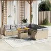 Image de vidaXL Salon de jardin 11 pcs - Beige