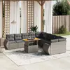 Image de vidaXL Salon de jardin 11 pcs - Gris résine tressée