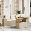 Image de Ensemble salon de jardin VIDAXL avec coussins beige (5 pièces)