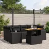 Image de VIDAxL Salon de jardin - 7 pcs - Noir