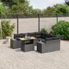 Image de vidaXL Salon de jardin 9 pcs - Noir