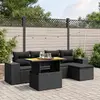 Image de vidaXL Salon de jardin résine tressée noir