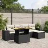 Image de vidaXL Salon de jardin 6 pcs noir résine tressée
