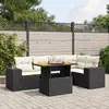 Image de vidaXL Salon de jardin - 6 pcs Résine tressée Noir