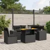 Image de vidaXL Salon de jardin 6 pcs avec coussins noir résine tressée