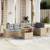 Image de vidaXL Salon de jardin 7 pcs - Beige