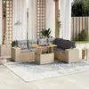 Image de vidaXL Salon de jardin avec coussins 7 pcs - Beige - Résine tressée
