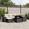 Image de vidaXL Salon de jardin 7 pcs - Noir