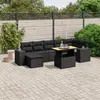 Image de Salon de jardin vidaXL 8 pièces noir