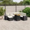 Image de vidaXL Salon de jardin 8 pcs avec coussins - Noir
