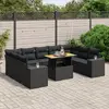 Image de vidaXL Salon de jardin 10 pcs Noir