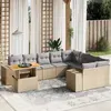 Image de vidaXL 10 pcs Salon de Jardin - Beige Résine Tressée