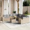 Image de vidaXL Salon de jardin 11 pcs Résine tressée - Beige