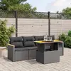 Image de vidaXL Salon de jardin 5 pcs résine tressée - Noir