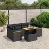 Image de VidaXL Salon de jardin 7 pcs - Noir résine tressée