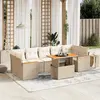 Image de Salon de jardin vidaXL 8 pièces avec coussins - Beige