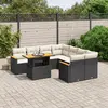 Image de vidaXL Salon de jardin 9 pcs - Noir