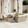 Image de Salon de jardin vidaXL résine tressée beige