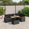Image de vidaXL Salon de jardin 6 pcs noir - Résine tressée