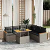 Image de vidaXL Salon de jardin avec coussins 7 pcs - Gris