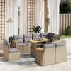 Image de vidaXL Salon de jardin 9 pcs - Beige