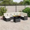 Image de vidaXL Salon de jardin 9 pcs avec coussins résine tressée - Noir