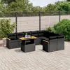 Image de VidaXL Salon de jardin 10 pcs noir résine tressée