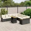 Image de vidaXL Salon de jardin 11 pcs - Résine tressée noir