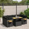 Image de vidaXL Salon de jardin 7 pcs - Noir résine tressée