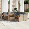 Image de vidaXL Salon de Jardin 9 pcs Beige Résine Tressée