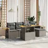 Image de vidaXL Salon de jardin 6 pcs - Gris