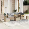Image de vidaXL Salon de jardin 7 pcs - Beige