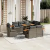 Image de vidaXL Salon de jardin 9 pcs - Gris résine tressée
