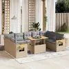 Image de VidaXL Salon de jardin 10 pcs - Beige Résine Tressée