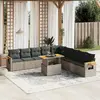 Image de vidaXL Salon de jardin 11 pcs Résine tressée Gris