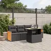 Image de vidaXL Salon de jardin 5 pcs avec coussins - Noir