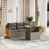 Image de vidaXL Salon de jardin 5 pcs - Gris
