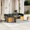 Image de VIDAXL Salon de jardin 7 pcs - Résine tressée gris