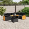 Image de vidaXL Salon de jardin 7 pcs - Noir